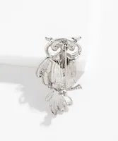 Silver Gemmed Owl Brooch
