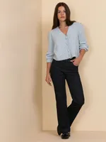 Wool-Blend Pointelle Puff-Sleeve Cardigan