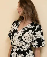 Midi Dress with Tie-Belt