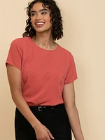 Lydia Short Sleeve Button-Back Blouse