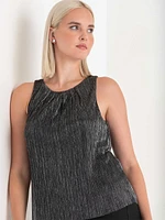 Pleat Neck Tinsel Tank Top