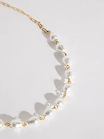 Paperclip and Pearls Necklace