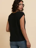 Short Sleeve Twist Front Blouse by Ripe