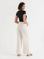 Wide Leg Linen Blend Pant