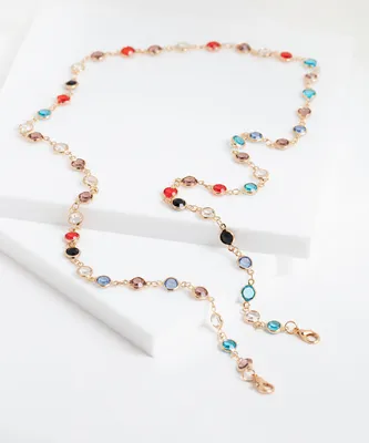 Delicate Coloured Crystal Mask Chain