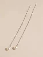 Chain Threader Earrings with Pearls