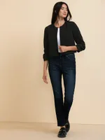 Cropped Ruched Sleeve Blazer
