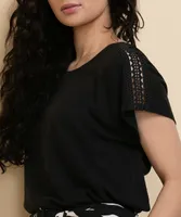Crochet Linen Extended Sleeve Tee