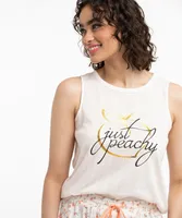 Peach Graphic PJ Tank Top
