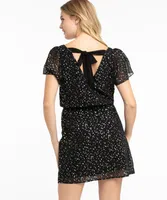 Tie Back Flutter Sleeve Dress