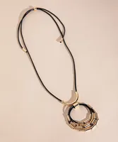 Necklace with Gold Circle Bead Pendant