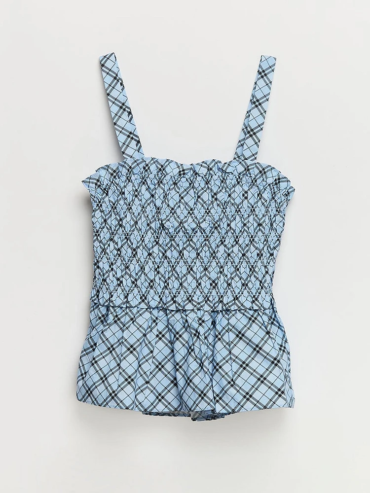 Cropped Poplin Blouse