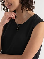 2-Layer Cap Sleeve Blouse