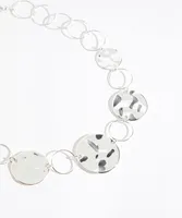 Hammered Metal Circle Necklace