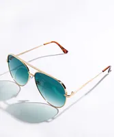 Green Lens Aviator Sunglasses