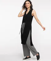 Pointelle Tie Waist Sweater Vest