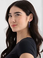 Crystal and Pearl Large Dangle Earrings