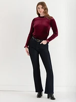 Velvet Top with Ruffles