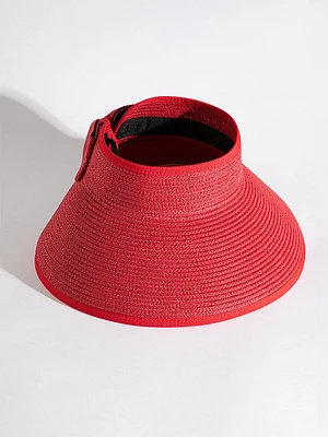 Red Straw Brim Visor