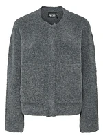 Cori Boucle Knit Bomber Jacket
