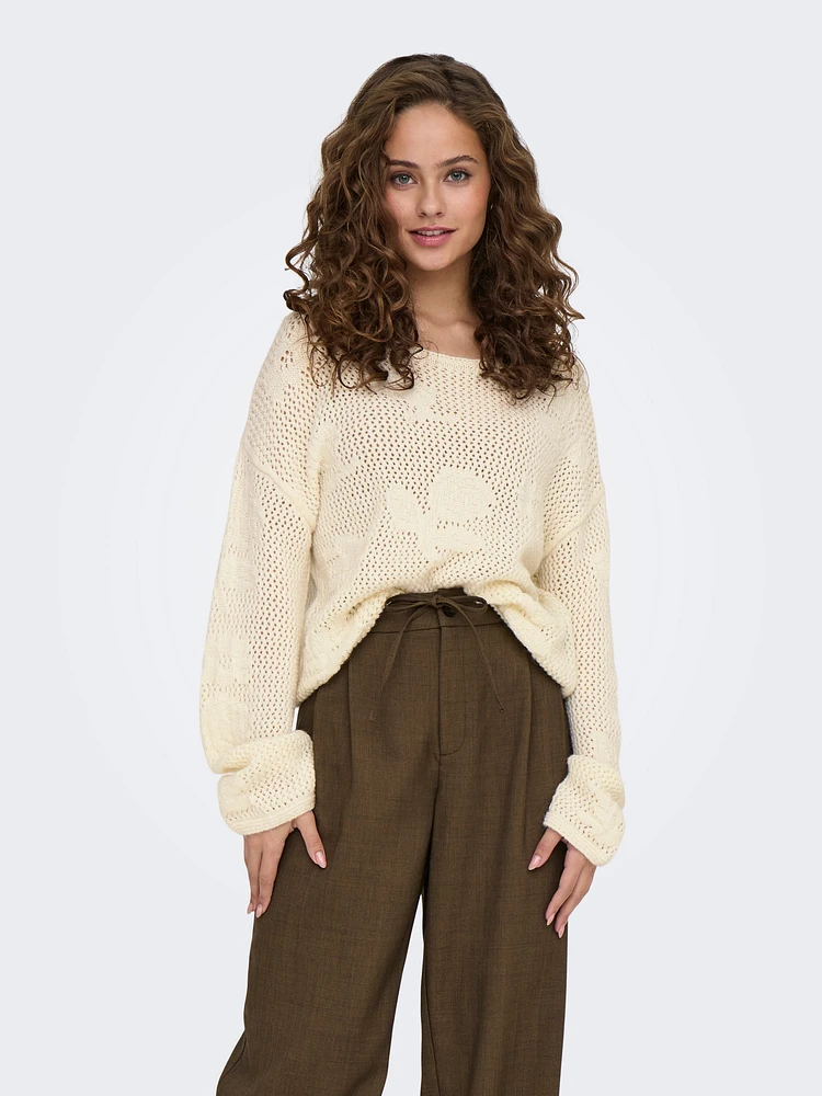 Stacy Knit Rose Sweater