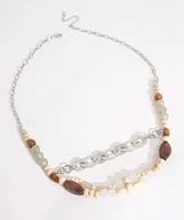 Layered Wooden Bead Necklace