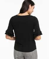 Eco-Friendly Flounce Sleeve Top
