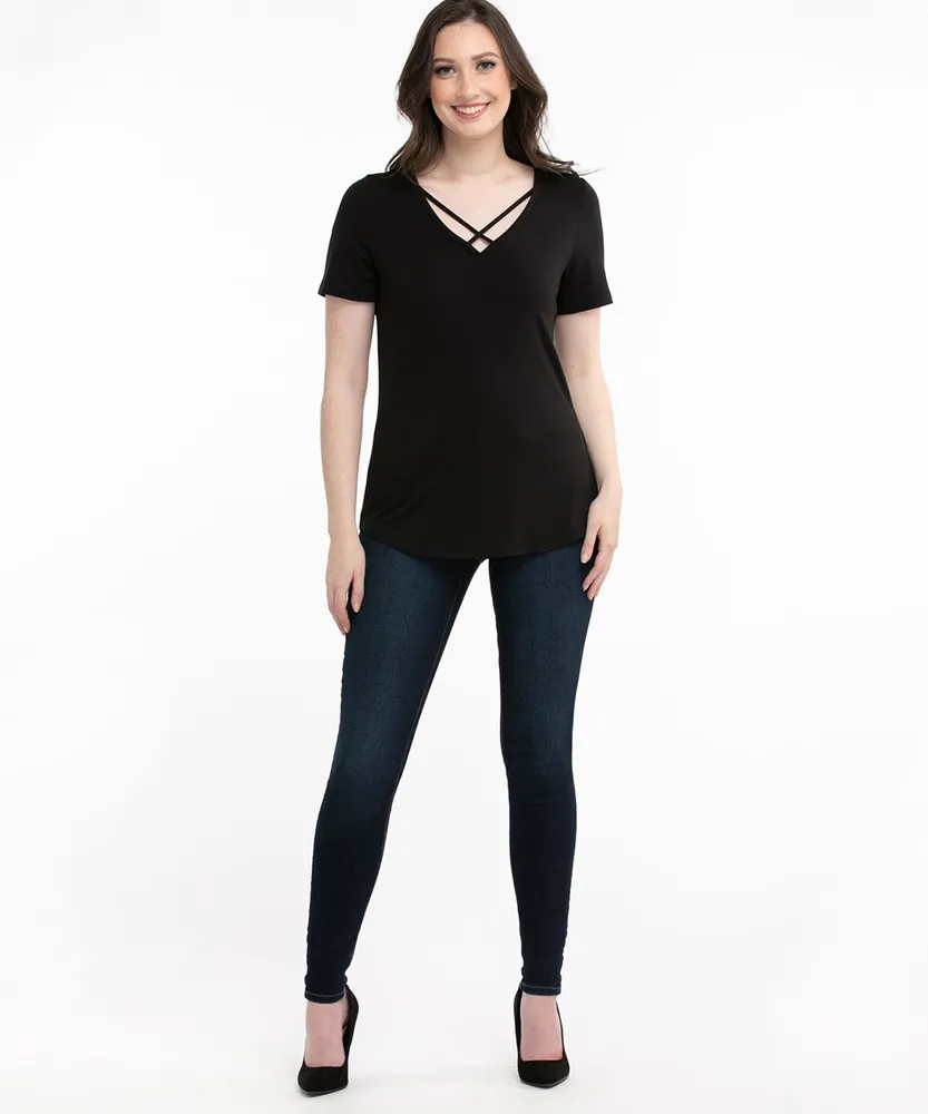Eco-Friendly Crisscross Neck Tee