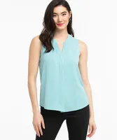 Sleeveless Henley Blouse