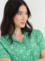 Short Sleeve Belted Shirt Dress