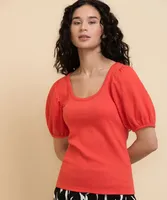 Textured Puff Sleeve Top
