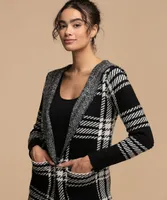Guilty Jacquard Plaid Hooded Coatigan