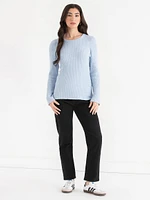 Rib Knit Crew Neck Top