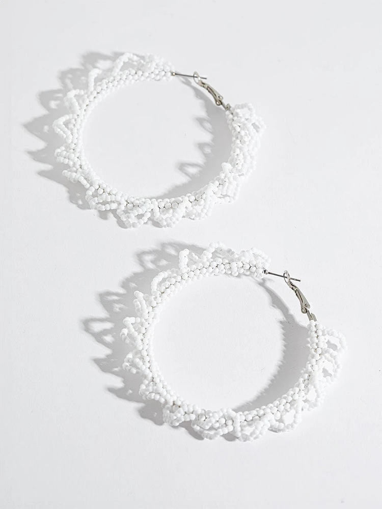 Beaded Hoop Earrings