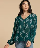Extend Sleeve Henley Blouse