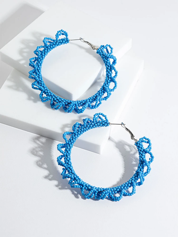 Beaded Hoop Earrings