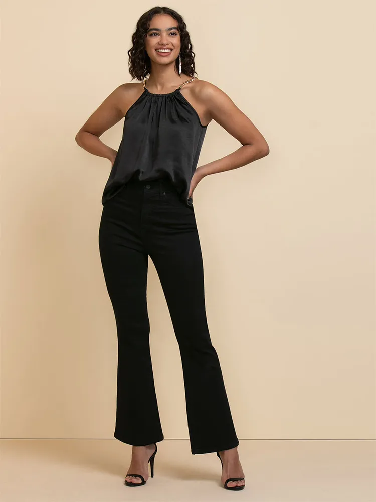Satin Chain Halter Blouse