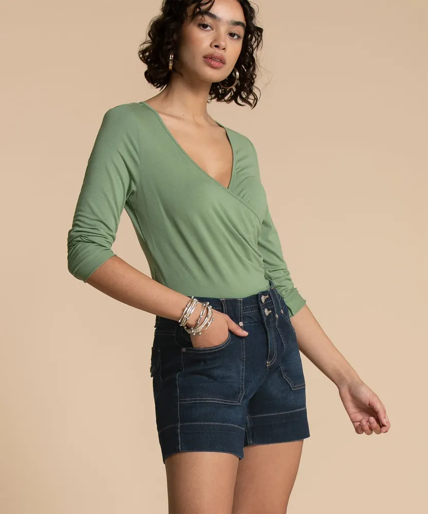 One 5 Double Button Jean Short