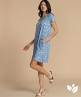 Short Sleeve Dress With Criss-Cross Neck