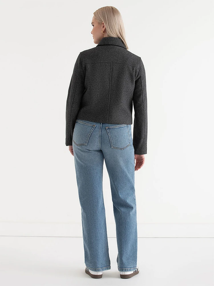 Cropped Felt Jacket