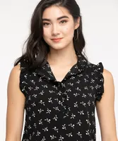 Eco-Friendly Mock Neck Ruffled Henley Blouse