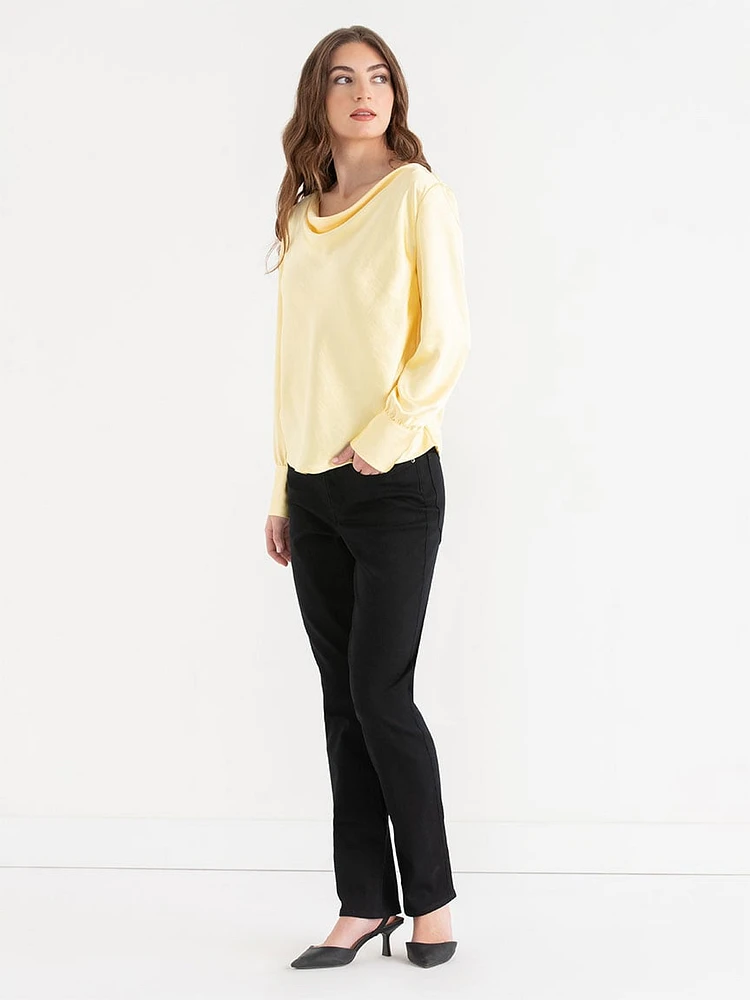 Satin Cowl Blouse