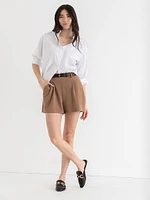 Belted Short Scuba Crepe