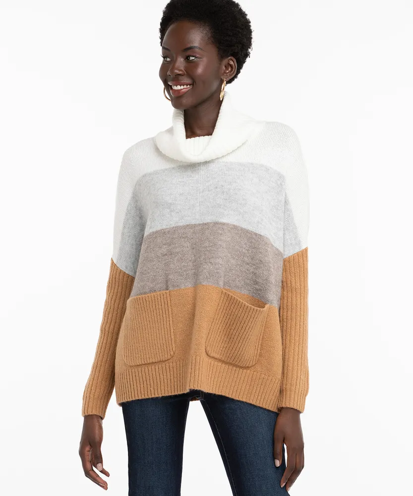 Colourblock Poncho Sweater