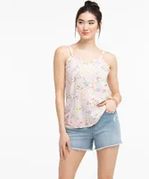 Ruffled Challis Tank Top