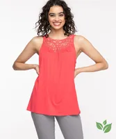 EcoVero™ Sleeveless Crochet Trim Tank