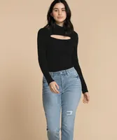 Turtle Neck Cut Out Sweater