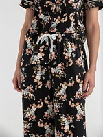 Short Sleeve Button Down Shirt with Crop Pant Sleep Set