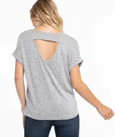 Keyhole Back Short Sleeve Top