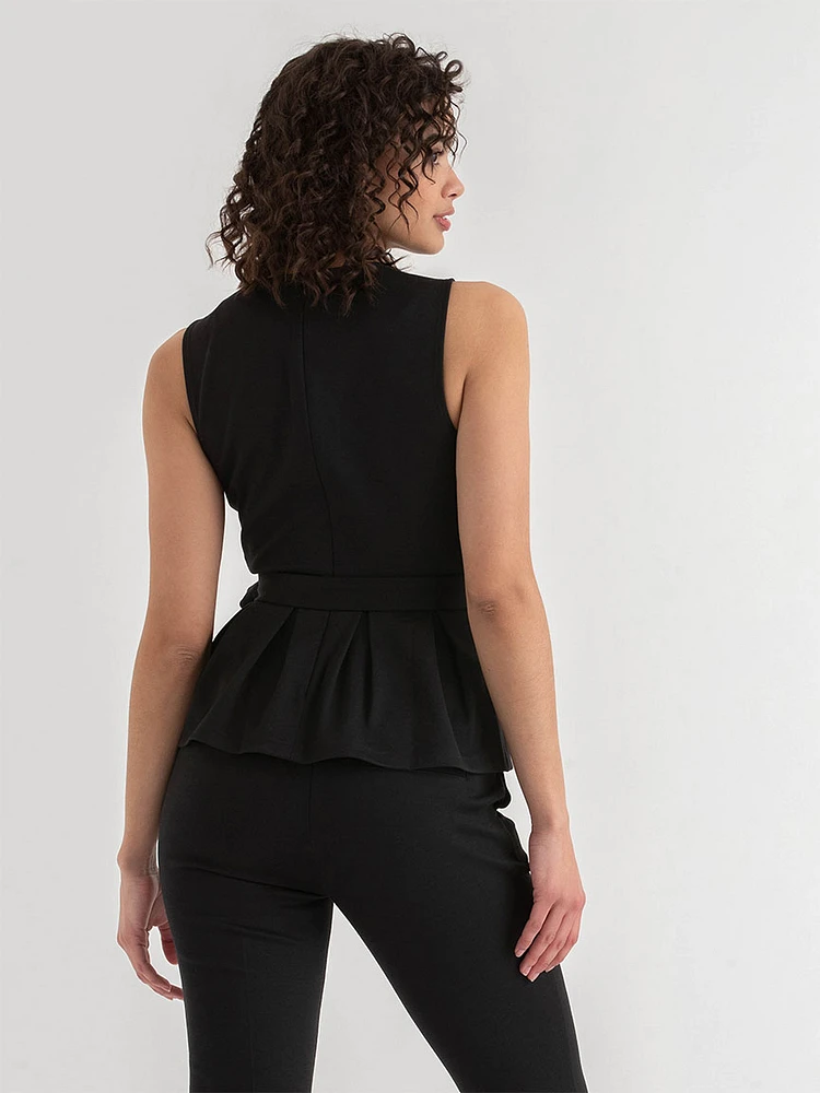 Peplum Top with Tie